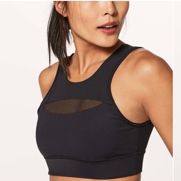 lululemon Run the Day Solid Black Sports Bra Nulux Medium Support: 8 - Picture 1 of 8
